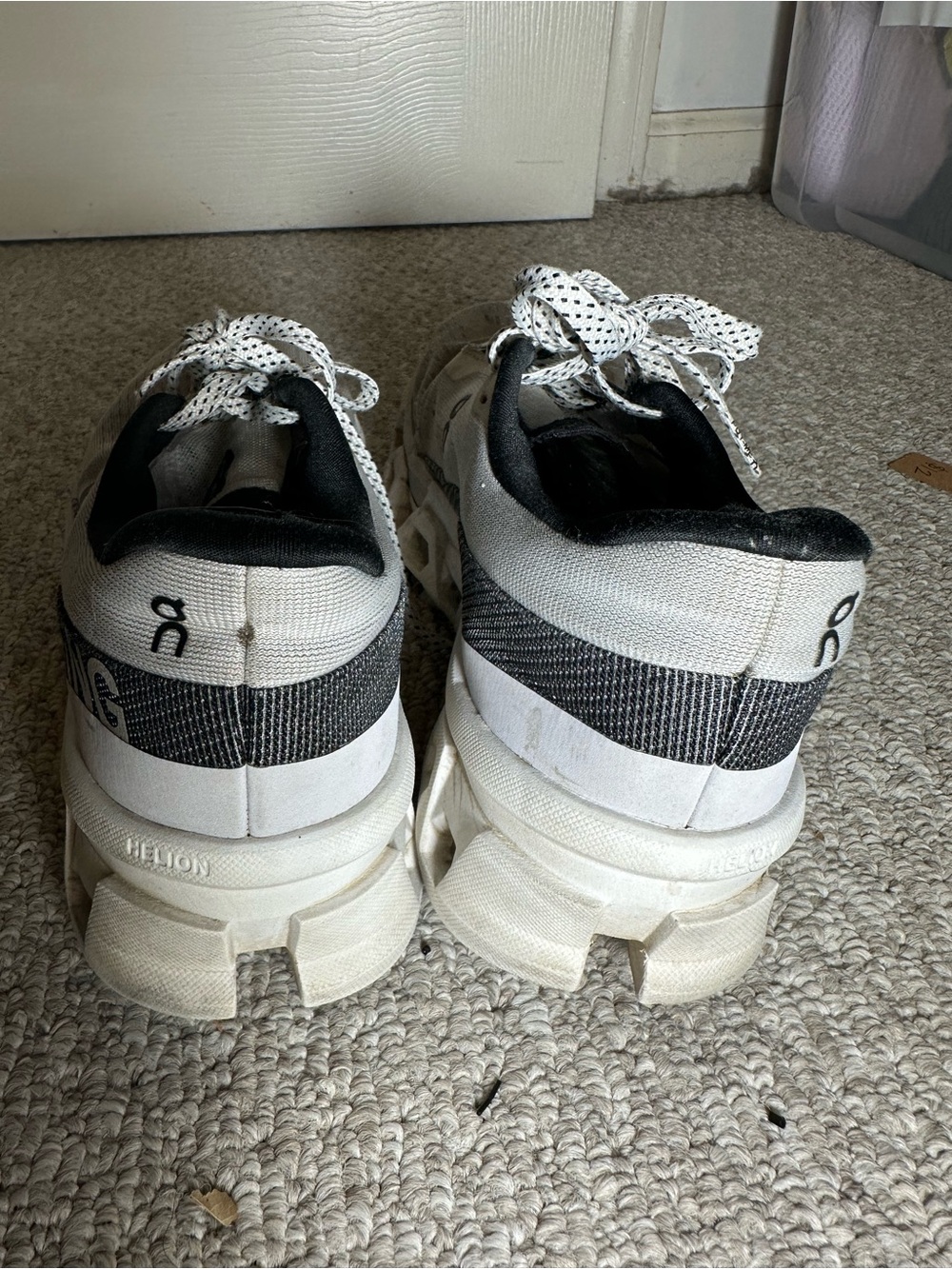 On Cloud Running monster White and Black womens Athletic Running Shoes - Picture 6 of 9
